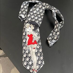 Betty Boop Black and White Patterned Tie